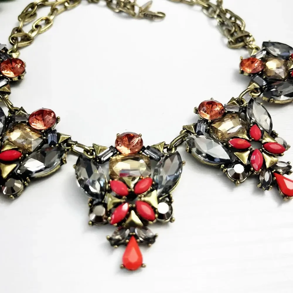 New York & Company Stone Cluster Statement Necklace